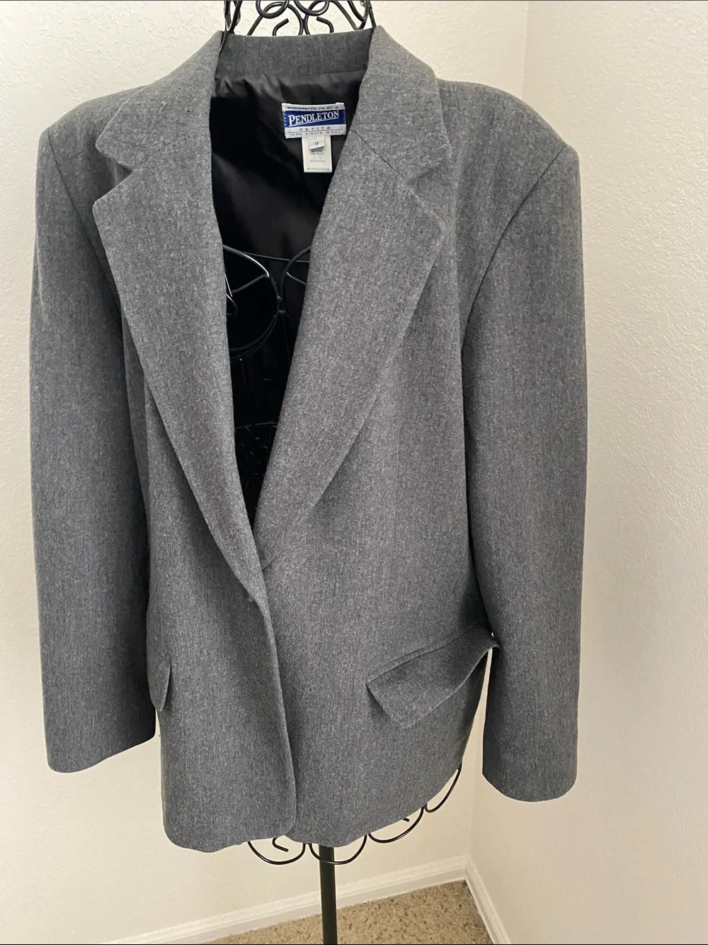 Vintage Pendleton Gray Women's Tailored Wool Blazer